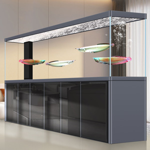 זכוכית מעוגלת חדשה פתוחה סִגְנוֹן מסנן תחתון בעל קיבולת גדולה מיכל דגים לסלון ולמשרד ביתי - Product Image 1