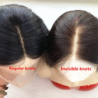 Pelucas de cabello humano virgen ultra realistas con encaje HD Invisible Knots, aspecto de cuero cabelludo natural, línea de cabello indetectable, sin pegamento, pelucas Nano Laser.