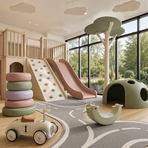 Parco Giochi per Bambini Morandi per Interni ASTM/EN1176 |   Cittadina a Tema Natura per Giochi di Ruolo con Scivoli Morbidi <span class=keywords><strong>in</strong></span> PU, Parete da Arrampicata e Layout Personalizzato FEC - Product Image 2