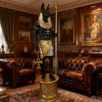 Statue d'Anubis en bronze égyptien sur mesure de grande taille avec impression par transfert thermique, design antique moderne 3D pour la décoration de la maison