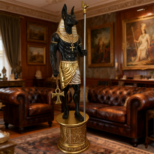 Gran estatua de bronce egipcio de Anubis con impresión de transferencia térmica diseño moderno para la decoración del hogar - Product Image 4