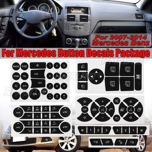 <b>Car</b> Button Repair Sticker Black <b>Decals</b> Stickers for Mercedes for Benz 2007-2014 - Product Image 1