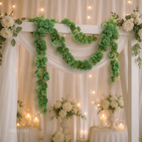 Guirlande en soie artificielle d'eucalyptus en gros, fausse vigne d'eucalyptus 'Silver Dollar' pour arche de mariage, chemin de table, décoration intérieure