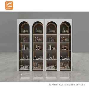 رفوف عرض مستحضرات تجميل ذهبية بتصميم عصري مع خزانة للمتاجر، حامل عرض لمستحضرات التجميل بمقاس وشعار قابلين للتخصيص - Product Image 4