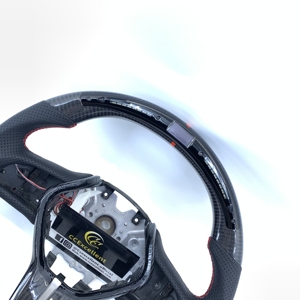<span class=keywords><strong>Volant</strong></span> sport personnalisé en fibre de carbone pour Infiniti G37 <span class=keywords><strong>G25</strong></span> G37x - 3 branches, 50 mm de prise en main - avec voyant de changement de vitesse LED - Product Image 2