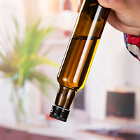 Bouteilles en verre carrées vides de qualité alimentaire 250 ml 500 ml 750 ml 1 l, bouteille en plastique de 1 litre pour l'huile d'olive