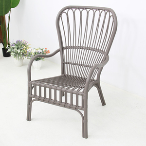 Silla de ratán de plástico apilable, sillón de exterior - Product Image 2