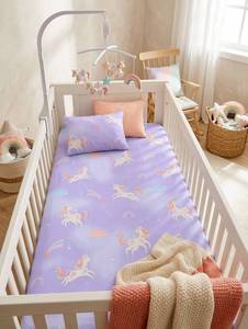 Custom Unicorn Baby Crib Fitted Sheet OEM Tencel™ Baby Bedding Private Label Manufacturer - Product Image 1