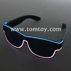 Gafas de sol con luz LED intermitente, lentes de sol con recarga USB