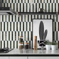 Carreaux muraux en mosaïque de pierre de marbre de style moderne pour toile de fond TV dosseret de cuisine hôtel bar maison salle de bain intérieur parquet design