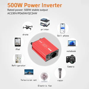Convertisseur de courant pour voiture 500W, 12V vers 230V, prise <span class=keywords><strong>Schuko</strong></span> européenne, onde sinusoïdale modifiée, convertisseur DC 12V vers AC 230V pour caravane et camping - Product Image 4
