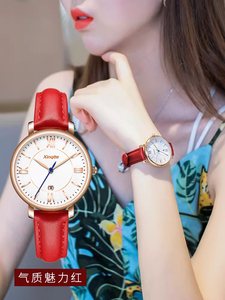 Nuovo Orologio da Donna <span class=keywords><strong>di</strong></span> <span class=keywords><strong>Marca</strong></span> Originale, Stile Studentesco con Cinturino in Pelle, Design Semplice e Raffinato, Resistente all'Acqua, Ultra-sottile - Product Image 1