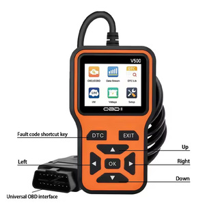 Lecteur de codes OBD2 V500, outil de diagnostic automobile, orange, lecture complète du système, flux de données en temps réel, test de batterie - Product Image 5