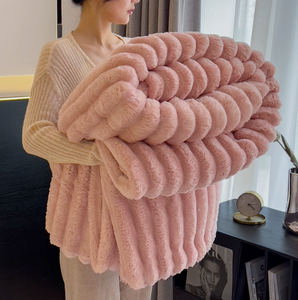 Tùy Chỉnh In Ấm Cúng Dệt Jacquard Chăn Mềm Lông Cừu Sang Trọng Ném Với Rắn Sọc Mùa Đông Sherpa Bộ Đồ Giường Cho Giường Sofa Sử Dụng - Product Image 5