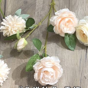 3 heads of peony champagne