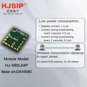 HJSIP HJ-580LAXP Bluetooth Module BLE5.1DA14580 Include UART Port Transparent Transmission IOTBuilt In Antenna BLE Module