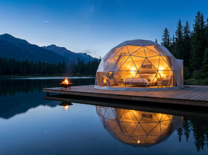 Domo Geodésico de Lujo con Estructura de Aluminio, Carpa de Glamping para Hotel o Resort al Aire Libre con Puerta de Vidrio - Product Image 2