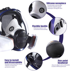 Masque respiratoire en gel de silice réutilisable de haute qualité, <span class=keywords><strong>filtre</strong></span> remplaçable, masque anti-poussière à 3 couches, protection contre la poussière, les gaz toxiques, industriel, large - Product Image 3