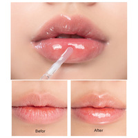Gloss à lèvres en tube à marque privée avec effet arc-en-ciel bicolore vibrant et formule de gel brillant biologique, gloss à lèvres scintillant