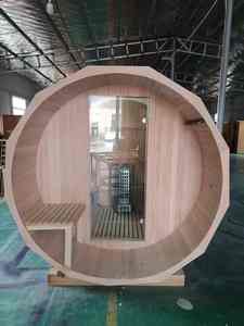 Sauna extérieur moderne en forme de baril pour 4 à 6 personnes, en cèdre rouge, chauffage au <span class=keywords><strong>bois</strong></span>, sans électricité, plusieurs modèles disponibles - Product Image 4