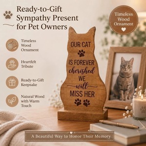 Custom Wooden Pet <b>Memorial</b> Plaque Manufacturer Personalized Cat Remembrance <b>Gift</b> Bulk Supplier Vietnam - Product Image 1