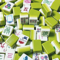 Table de Mahjong de Luxe Moderne à 4 Niveaux en Acrylique Vert Découpé au Laser, Durable, pour Divertissement et Jeux d'Ensemblement