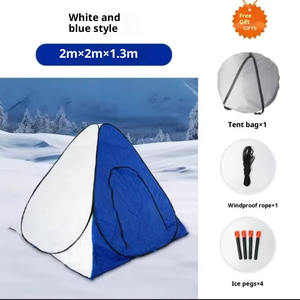 겨울 얼음 낚시 텐트 야외 접이식 방수 싱글 레이어 절반 바닥 2-3 명 빠른 개방 - Product Image 6