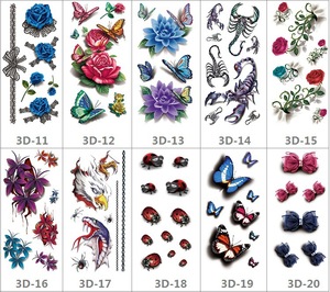 Adesivi Impermeabili 3D a Forma di Farfalla e <span class=keywords><strong>Rosa</strong></span>, Tatuaggi Temporanei Colorati, Facili da Applicare e Rimuovere, Certificati CE - Product Image 3