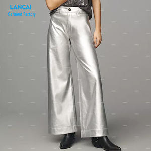 Custom Logo Leather Fabric Women Pant <b>Plus</b> <b>Size</b> Casual Pant for Women - Product Image 2