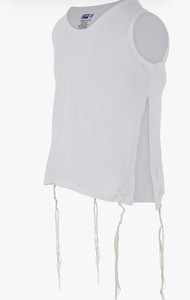 Maglietta Ebraica in Cotone <span class=keywords><strong>Tzitzit</strong></span> con Spacco Laterale Kosher - Product Image 2