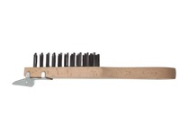 Brosse métallique industrielle et de bricolage avec manche en bois et 4x11 rangées pour le nettoyage et le polissage (OEM disponible)