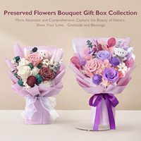 Buket bunga abadi selamanya warna ungu buket awet mawar awet kotak hadiah ulang tahun Hari Ibu