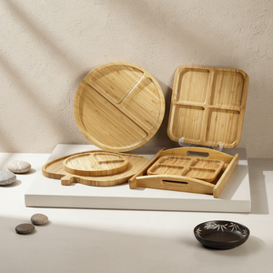 Vassoio per Colazione in Bambù Ecologico con Logo Personalizzato, Piatto di Servizio in Legno Monouso per Hotel e Cucina, MOQ 1 Pezzo, Piatto per Dessert - Product Image 5