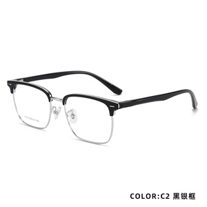 Lunettes de vue carrées unisexes style bureau, monture légère en titane massif, verres transparents anti-éclats, pour usage quotidien - Product Image 4