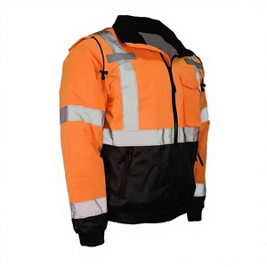 High Visibility Fire Proof Safety Jacket with Fleece Liner Reflective Waterproof <b>Level</b> D Protection Cold Protection for Men - Product Image 2
