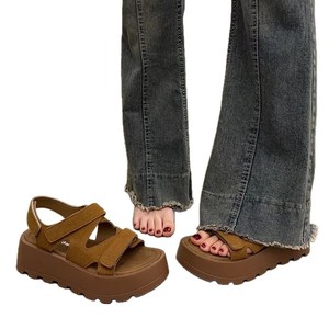 Sandalias Retro de Plataforma para Mujer, Diseño con Velcro, Transpirables, Ligeras, Impermeables, para Verano, Aumentan la Estatura, Casuales, para Playa y Vacaciones - Product Image 5
