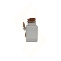 Bouteille de sel pour le visage en plastique de récipient en plastique de vente chaude avec du liège et une cuillère pour le bain de poudre d'huile jaune de corps 100ml 200ml 500ml