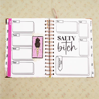 Carnet de notes et journal de planification des objectifs rose, personnalisable, avec spirale, pour 2026 et 2027