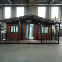 Bâtiment de bureau pliable portable en acier préfabriqué à double couche et double aile, avec balcon, facile à assembler et étanche