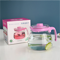 Set Van 5 Stuks Glazen Theepot Bekers Voor Koude Dranken Sap Fruit Thee Business Reclame Geschenk Water Kan Set