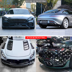 ชุดแต่งคาร์บอนไฟเบอร์ครึ่งคัน รุ่น Black Series ปี 2019-2021 สำหรับ Benz W190 C190 ประกอบด้วยกันชนหน้า-หลัง สเกิร์ตข้าง และฝากระโปรง - Product Image 2