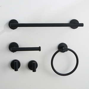 <span class=keywords><strong>Toallero</strong></span> de Acero Inoxidable Ecológico Montado en la Pared con Calefacción y Estante, Juego de Accesorios de Baño Negro con Acabado Cepillado - Product Image 2