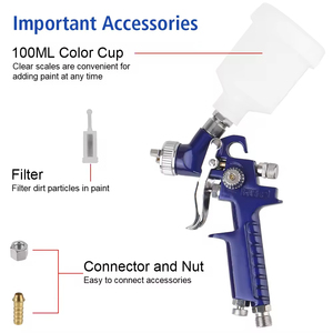 Venta Directa de Fábrica, Pistola de <span class=keywords><strong>Pintura</strong></span> Neumática Multifunción de Alta Eficiencia de Atomización, Mini Pistola de Aire para Pintar - Product Image 6