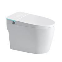Toilette électrique intelligente monobloc avec télécommande, fonction de lavage féminin, buse mobile, nettoyage automatique, siège chauffant et fonction de lavage au sol