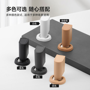 Door Stopper Floor Mount Magnetic Black White Plastic Minimalist Design Easy Installation For Indoor Bathrooms Toilets - Product Image 4