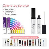 Conteneurs de luxe pour rouge à lèvres transparents en gros, emballages mats, tubes de rouge à lèvres, tubes de gloss cosmétique avec logo noir