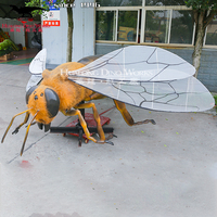 Modèles d'insectes mécaniques en résine certifiés CE, imperméables et grandeur nature pour parcs à thème extérieurs et centres commerciaux