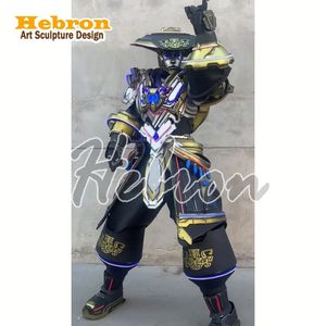 Costume de mascotte Cyberpunk LED imprimé en 3D personnalisable, lingerie de supermodèle, strip-teaseuse, personnage féminin aux cheveux bouclés, Halloween - Product Image 2