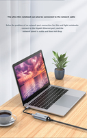 Adaptor USB C ke Ethernet Pendek, Konverter LAN Gigabit RJ45 ke USB 3.0, Kabel Pendek Anti Kusut untuk MacBook/iPad/Laptop