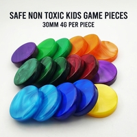 Jetons de jeu personnalisés en résine acrylique marbrée arc-en-ciel, 30 mm, 4 g, en plastique, pour jeux de société, jeux éducatifs pour enfants, jeux de table